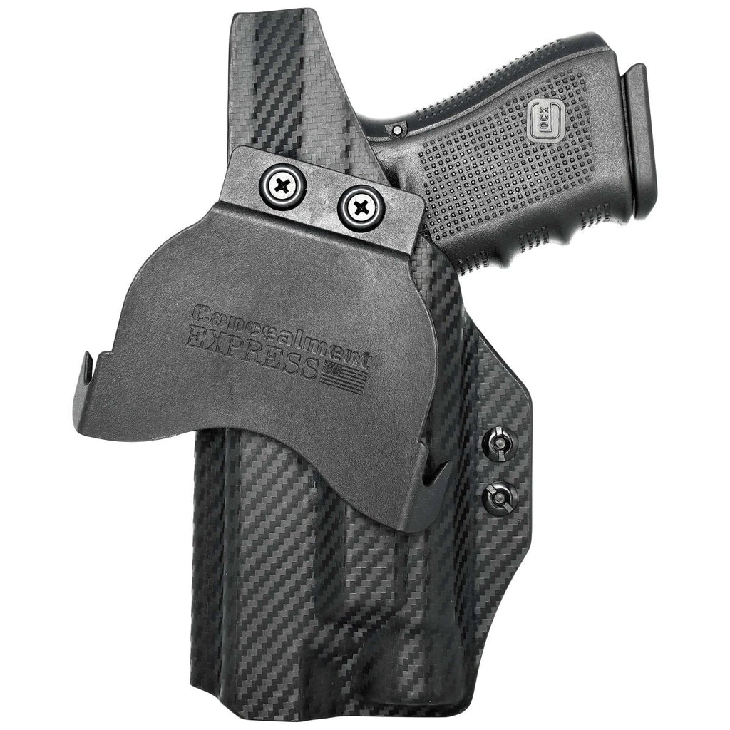 Glock 17 19 19X 22 23 31 32 34 35 45 (Gen 1-5) with TLR-1 OWB KYDEX Paddle Holster - Rounded by Concealment Express