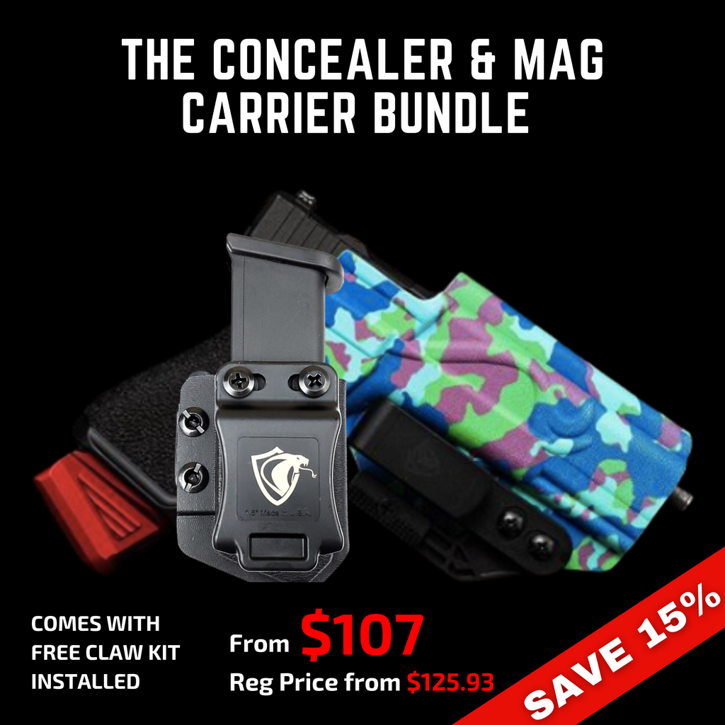 BLACK FRIDAY  "Concealer"  Inside The Waistband Holster Concealment Claw Kit & Mag Carrier Bundle - Holster Central Custom Kydex Holsters