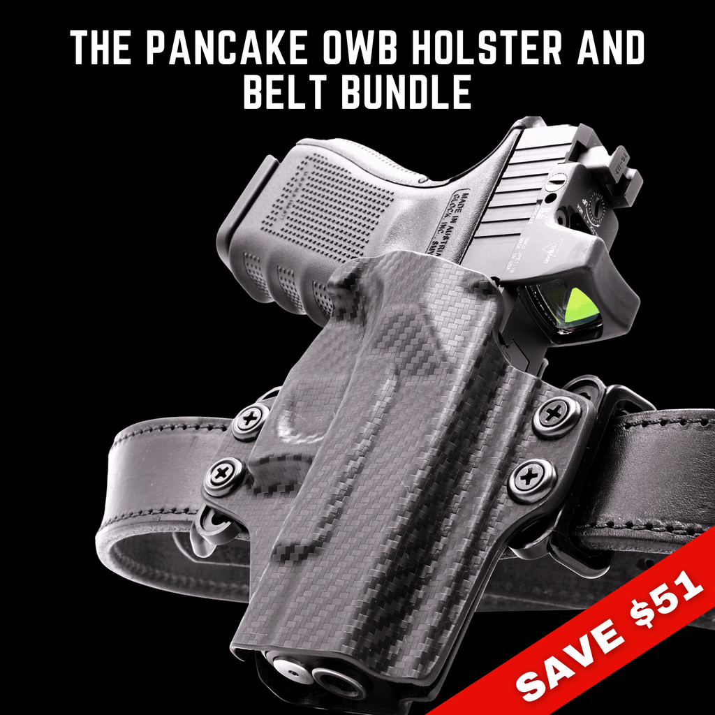 BLACK FRIDAY - Pancake Outside The Waistband Holster AND Belt Bundle - Holster Central Custom Kydex Holsters